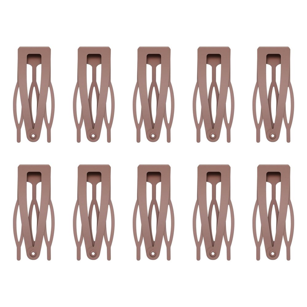 10 Pcs Double Grip Hair Clips, Sightor Metal Snap Hair Clips Hair Barrettes for Women Hair Making Salon Supplies Hair Accessories (Brown)
