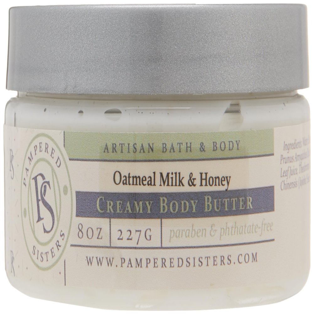 Pampered Sisters | 8 oz Creamy Body Butter | Luxurious Oils and Butters (Oatmeal, Milk, and Honey)