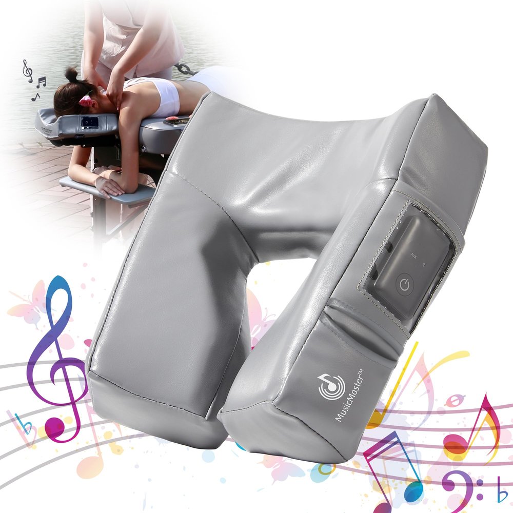 Master Music Patented ErgonomicDream High Fidelity Music Sound Face Cradle Cushion- Bluetooth Massage Pillow-Music Headrest Cushion Pad Musical Neck Support for Massage Tables. (Dove Grey)