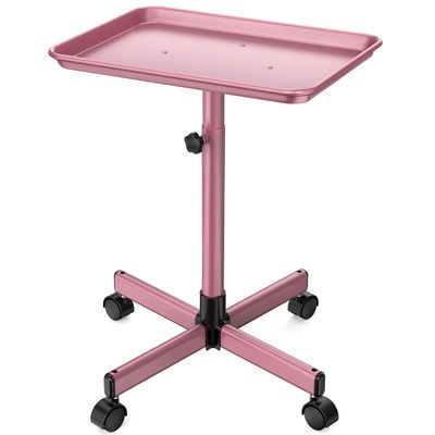 JOSTZHXIN Salon Tray,Rolling Tray Tattoo Tray,Hairstylist Rolling Tray Trolley, Height Adjustable Salon SPA Service Tray Cart