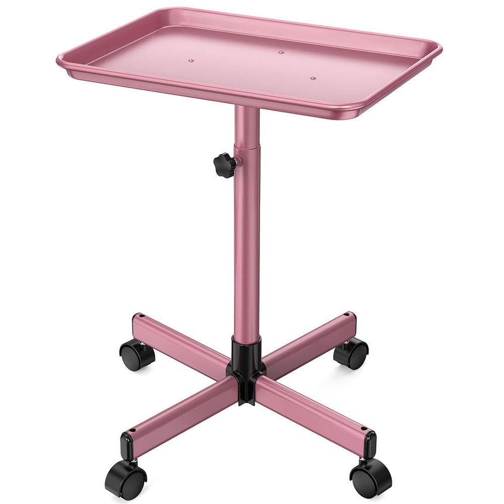 JOSTZHXIN Salon Tray,Rolling Tray Tattoo Tray,Hairstylist Rolling Tray Trolley, Height Adjustable Salon SPA Service Tray Cart