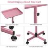 JOSTZHXIN Salon Tray,Rolling Tray Tattoo Tray,Hairstylist Rolling Tray Trolley, Height Adjustable Salon SPA Service Tray Cart view 3
