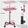 JOSTZHXIN Salon Tray,Rolling Tray Tattoo Tray,Hairstylist Rolling Tray Trolley, Height Adjustable Salon SPA Service Tray Cart view 4
