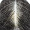 French Lace Front Mens Toupee Bleachhed Knots Human Hair System For Men Poly Skin PU Toupee For Men Natural Hairline Male Hair Prosthessis Breathable Hairphece (7"X9", #1B40 Off Black with 40%gray hair -100%density) view 4