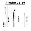 3pcs Eyelash Tweezers, 3 Styles Stainless Steel Eyebrow Tweezers to Apply Eyelash Extension Tweezers Multifunctional Lash Applicator Tool Tweezers for False Lashes Makeup(Silver) view 2