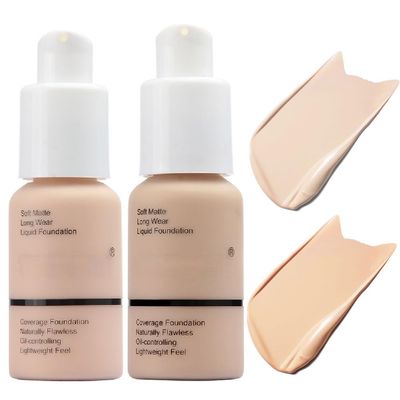 2 Pack Yaper Foundation 101# Porcelain and 102# Nude,Soft Matte Oil Control Liquid Foundation.