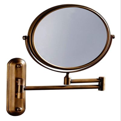 ARQRAY Cosmetic Vanity Mirror 360 Degree Swivel Vanity Mirror 8 Inch Makeup Mirror Wall Mount Retractable Folding Double Sided