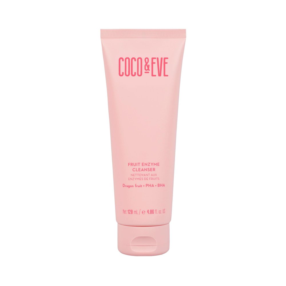Coco & Eve Fruit Enzyme Cleanser. Water Based Gentle cleanser for Radiant Complexion. Refines Pores, Exfoliates and Moistuizes Skin. BHA, Prebiotic, Papaya Enzyme & Vitamin E (4.06 fl oz)
