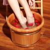 ENWIND Foot Bath Spa Foot Bath Barrel Solid Wood Creative Massage Point Design Natural Thickening Foot Bath Water Wood Bathtub Home Bottom view 4