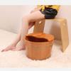 ENWIND Foot Bath Spa Solid Wood Foot Tub Round Sauna Bath Small Household Foot Pedicure Sleep Improve Wooden Barrel Simple Double Ear Foot Bath Barrel (Size : with lid) view 3