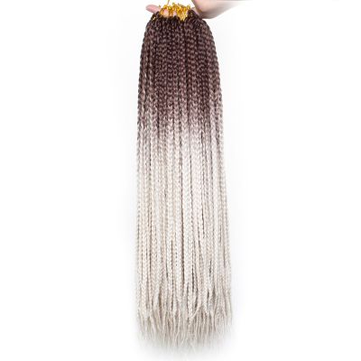 Xtrend 8 Packs 18 Inch Box Braids Crochet Hair Pre-looped 3X Braids Medium knotless Box Braids Hair Extensions Synthetic Crochet Hair for Woman (18Strands/pack 460#)