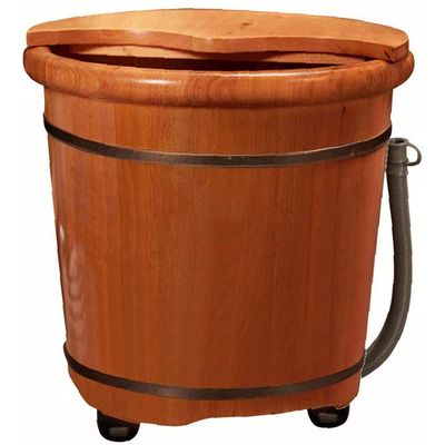 ENWIND Foot Bath Spa Heightened Foot Bath Barrel Household Wooden Foot Tub with Lid and Massage Acupuncture Points Household with Cover Massage Sleep Improve (Size : 36)