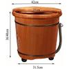 ENWIND Foot Bath Spa Heightened Foot Bath Barrel Household Wooden Foot Tub with Lid and Massage Acupuncture Points Household with Cover Massage Sleep Improve (Size : 36) view 2