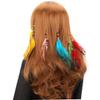 6Pcs Clip in Feather Hair Extension,Feather Hair Clip Feather Clips For Hair Feather Hair Extension Clips Handmade Feather Extension, Women Halloween Costume Hair Accessories view 2