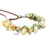 KorViSHOW Yellow Flower Crown Headband - Fairy Floral Headpiece Renaissance Flower Crown for Women Girls Weeding Birthday Party Cosplay Photo Prop view 1