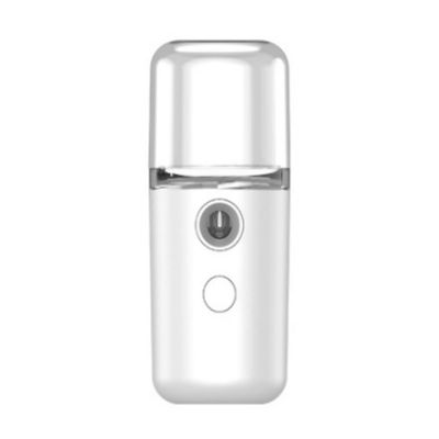 Nano Facial Mist Sprayer Mini Handy Cool Mist Sprayer with USB Atomization Facial Steamer for Face Moisturizing, Eyelash Extensions, Makeup (White)