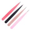 4pcs Colored Eyebrow Clip Pointed Beauty Tools Facial Tool Eyebrow Makeup Pointed Mouth Fake Eyelashes Tweezer ed Mouth Clip Miss view 1
