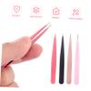 4pcs Colored Eyebrow Clip Pointed Beauty Tools Facial Tool Eyebrow Makeup Pointed Mouth Fake Eyelashes Tweezer ed Mouth Clip Miss view 2