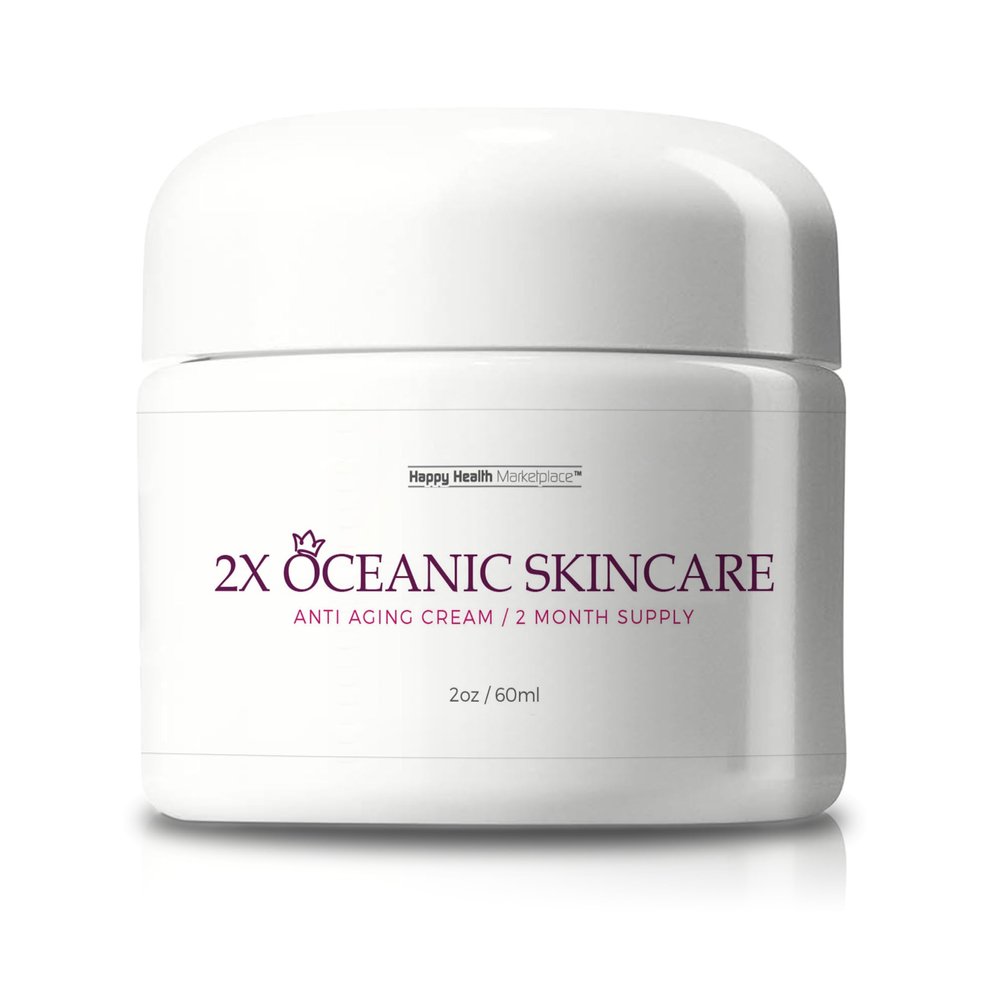 2X Oceanic Skincare Cream - Anti Aging Cream 2 Month Supply - Collagen & Vitamin Infused Nourishing Anti Aging Face Cream - Reduce Wrinkles Appearance - Improve Age Spots & Redness - Help Repair Skin