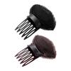 2Pcs Forehead Hair Volume Puff Sponge Pad Clip Comb Insert Tool Base DIY Princess Styling Increased Hair Sponge Pad 7x9cm (Black + Coffee) view 1