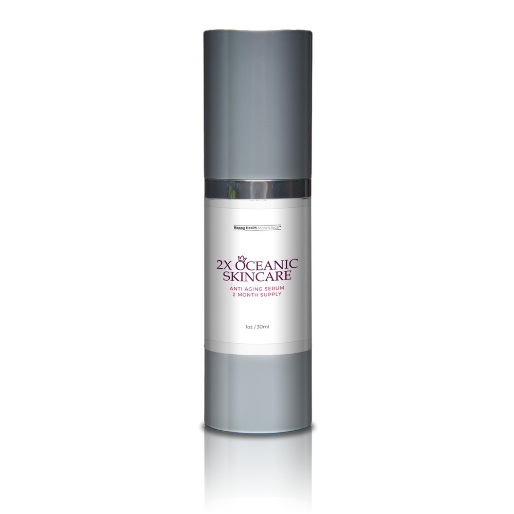 2X Oceanic Skincare Serum - Anti Aging Serum 2 Month Supply - Peptide Rich Regenerative Serum with Alpha Hydroxy Acids & Vitamin E - Help Repair Skin Cells - Improve Hyperpigmentation & Wrinkles