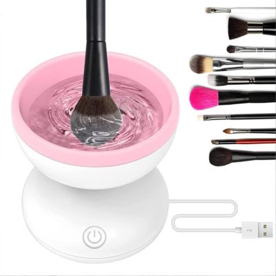 VIDECOR Electric Makeup Brush Cleaner Machine Portable Automatic USB Cosmetic Brushes Cleaner Cleanser Tool Beauty Makeup Brush Set, Liquid Foundation, Contour, Eyeshadow, Blush Brush,A