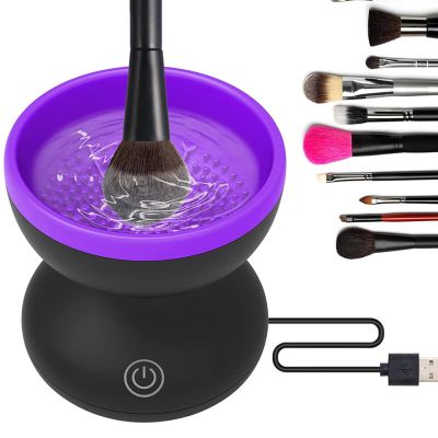 VIDECOR Electric Makeup Brush Cleaner Machine Portable Automatic USB Cosmetic Brushes Cleaner Cleanser Tool Beauty Makeup Brush Set, Liquid Foundation, Contour, Eyeshadow, Blush Brush,C