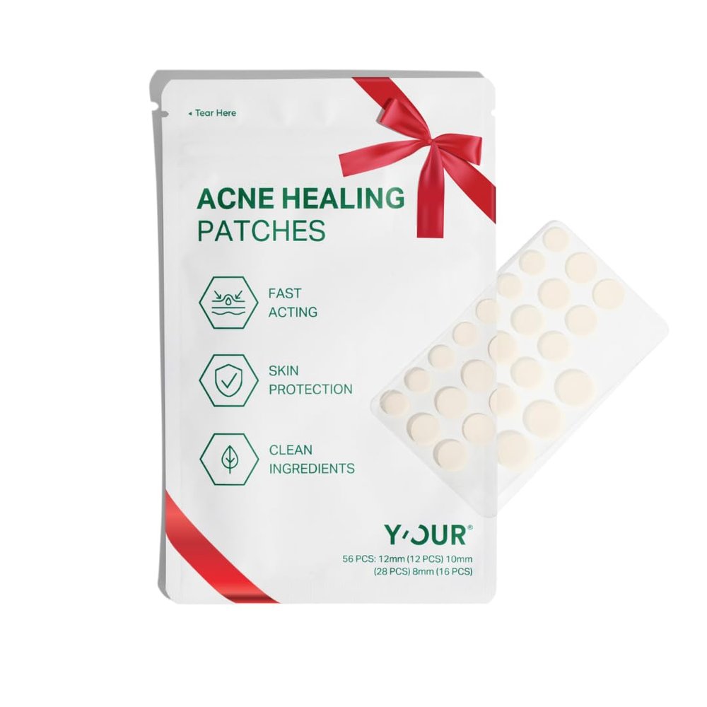 YOUR Improving Acne Patches: Ultra-thin Hydrocolloid Pimple Patch for Face; Purifies & Alleviates Stubborn Blemishes, Promotes Healing, Effective Zit Treatment. Made in USA. 56 Count