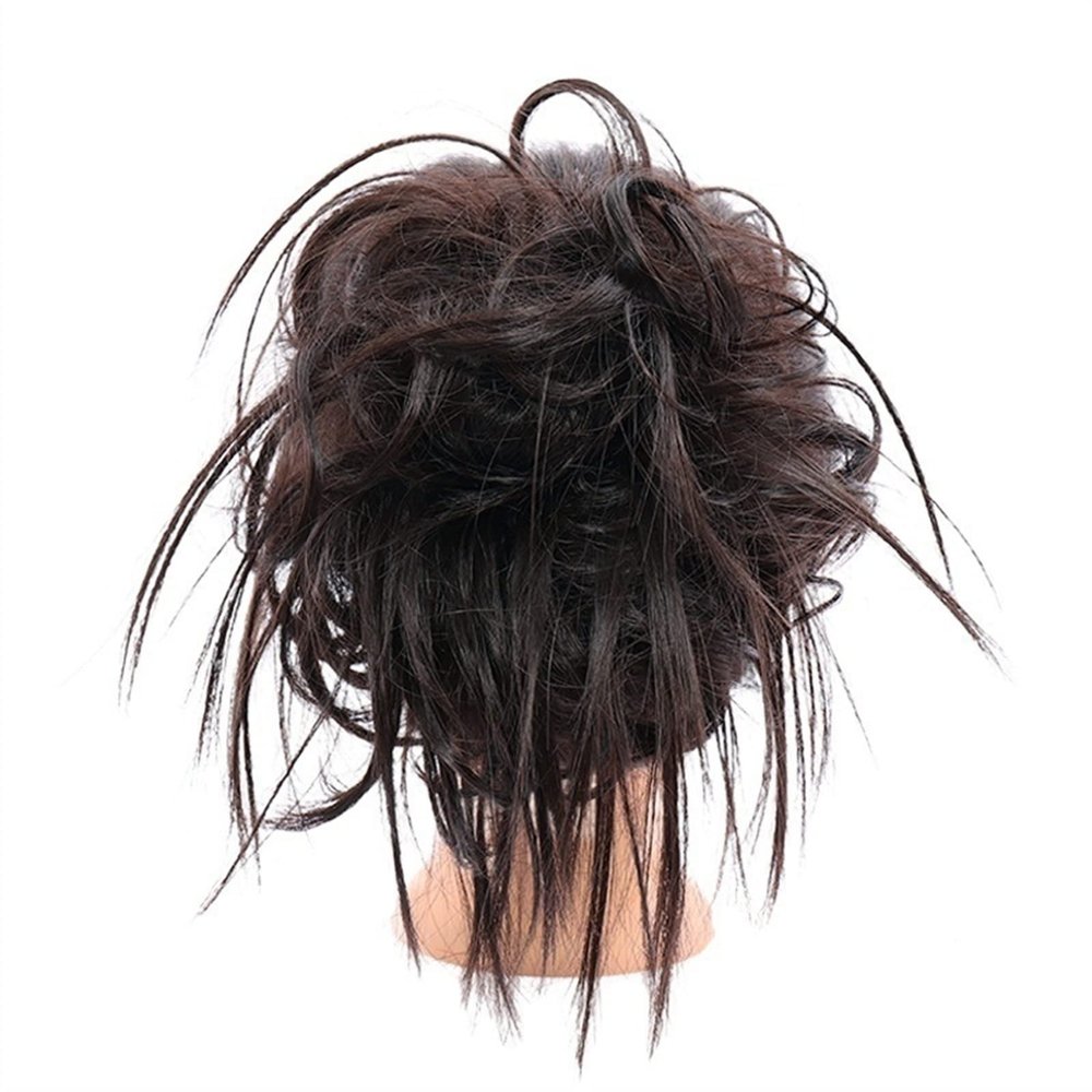 Messy Bun Hair Synthetic Tousled Updo Messy Bun Hair Pieces Hair Scrunchies Extensions with Elastic Band Ponytails Hair Extensions for Women Real Human Hair Buns (Color : 4A)