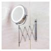 ArQray Cosmetic Vanity Mirror LED 7-inch Makeup Mirror Wall-Mounted Telescopic Double-Sided 5 Times Magnification Lighted Makeup view 2