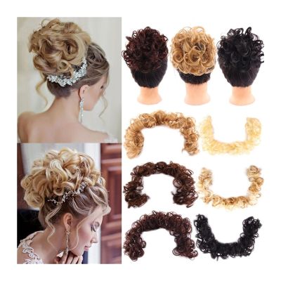 Messy Bun Hair Messy Hair Bun Extensions, Long Synthetic Fluffy Hair Bun Wrap Around Scrunchies DIY Curly Elastic Band Hair Extensions Hairpieces for Women Real Human Hair Buns (Color : 107)