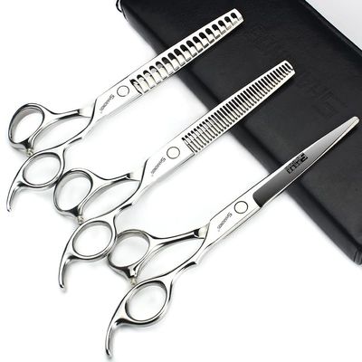 4.5/6/6.5/7/7.5 inch Professional Hair Clipper Set, Stainless Steel Sharp Hair Clippers, Exclusive for Hairdressers. (6.5-inch-3pc-A)