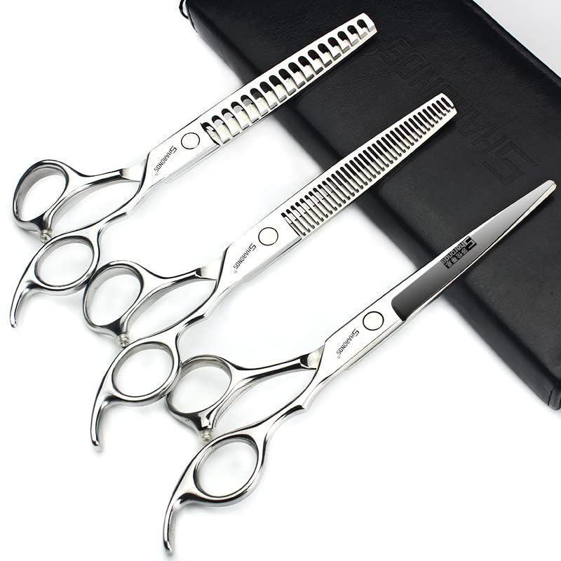 4.5/6/6.5/7/7.5 inch Professional Hair Clipper Set, Stainless Steel Sharp Hair Clippers, Exclusive for Hairdressers. (6.5-inch-3pc-A)