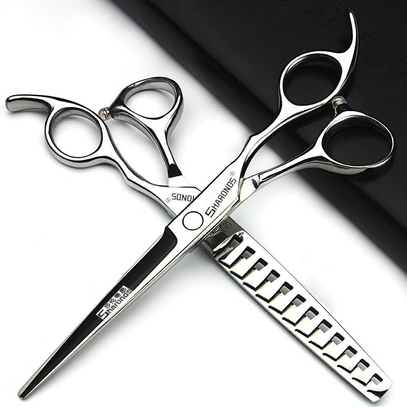 4.5/6/6.5/7/7.5 inch Professional Hair Clipper Set, Stainless Steel Sharp Hair Clippers, Exclusive for Hairdressers. (6.5-inch-2pc-A)