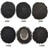 Afro Curl Toupee for Black Men 8X10 Hair System Replacement French Lace Front Kinky Curly Human Hair Unit African American Mens Wig Hair Unit Natural Afro Wavy (Afro Wavy 6mm, #1B10 Off Black+10% Gray) view 4