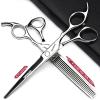 6.5/7/7.5 Inch Professional Hair Clipper Set, Stainless Steel Sharp Hair Clipper, Hairdresser Specific Scissors (6.5-Inch -3pc-B) view 3