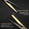 2 Pcs Sharp Hair Cutting Scissors, Stainless-Steel 6.7 Barber Scissors Professional, Multifunctional Thinning Shears for Hair Cutting, Wigs Texturizing Tools for Women Men Home Salon(Gold) view 3