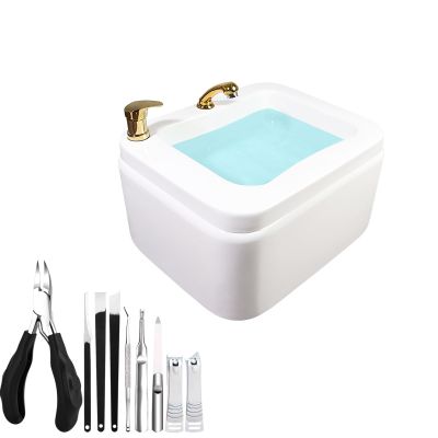 Acrylic Square Footbath deep Foot Bath Spa Massage with Pedicure Foot Rest Used in Beauty Salons and Nail Salons Hot and Cold Adjustment Large foot bath tub with Foot Scratcher ( Color : Type b , Size