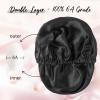WIGI 100% Mulberry Silk Bonnet with Scrunchie Gift for Women, Silk Bonnet for Sleeping, Shower Cap Hair Bonnet, Silk Hair Wrap for Hair Care (100% Mulberry Silk (Round design), Black) view 2