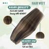 Brown Hair Weft Human Hair Extensions Real Human Hair,Balayage Sew In Hair Extensions Color Dark Brown Fading to Brown Highlight Darkest Brown Hair Extensions Straight Sew in Bundle Real Human Hair view 2
