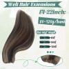 Brown Hair Weft Human Hair Extensions Real Human Hair,Balayage Sew In Hair Extensions Color Dark Brown Fading to Brown Highlight Darkest Brown Hair Extensions Straight Sew in Bundle Real Human Hair view 3