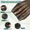 Brown Hair Weft Human Hair Extensions Real Human Hair,Balayage Sew In Hair Extensions Color Dark Brown Fading to Brown Highlight Darkest Brown Hair Extensions Straight Sew in Bundle Real Human Hair view 4