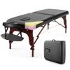 Giantex Portable Massage Table 84 Inch, Folding Lash Bed with Premium Foam & Beech Wood Legs, Professional Spa Salon Bed with Face Cradle & Carrying Case for Beauty Tattoo Eyelash, Hold up to 1000 LBS view 1