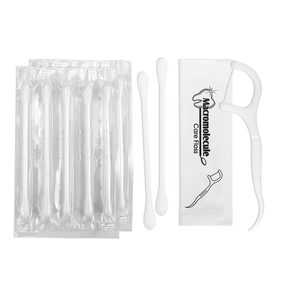 500 Pack Cotton Swabs Bundle With 150 Pack Dental Floss Picks Individually Wrapped