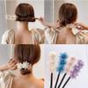 Bun Maker,Lazy Hair Curler,Flower Shaped Curlers,The Polka-Dot Bow Shaped Curlers,Easy Bun Maker For Hair,Hair BunMaker,Hair Bun Accessories,Deft Bun Maker For Hair(4PCS-Daisy) view 2