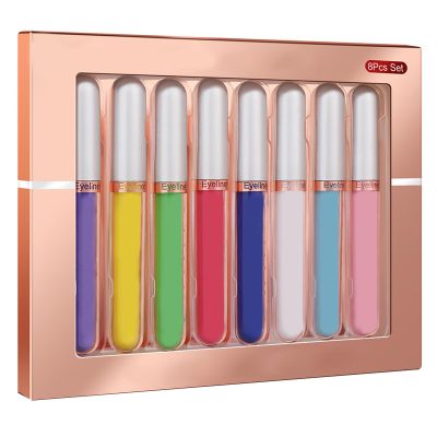 8-Color Liquid Eyeliner Set Waterproof Liquid Eyeliner Lasting Quick-Drying Liquid Eyeliner Colorful Liquid Eyeliner Set Liquid Eyeliner Eyeliner Set Eye Makeup Kit