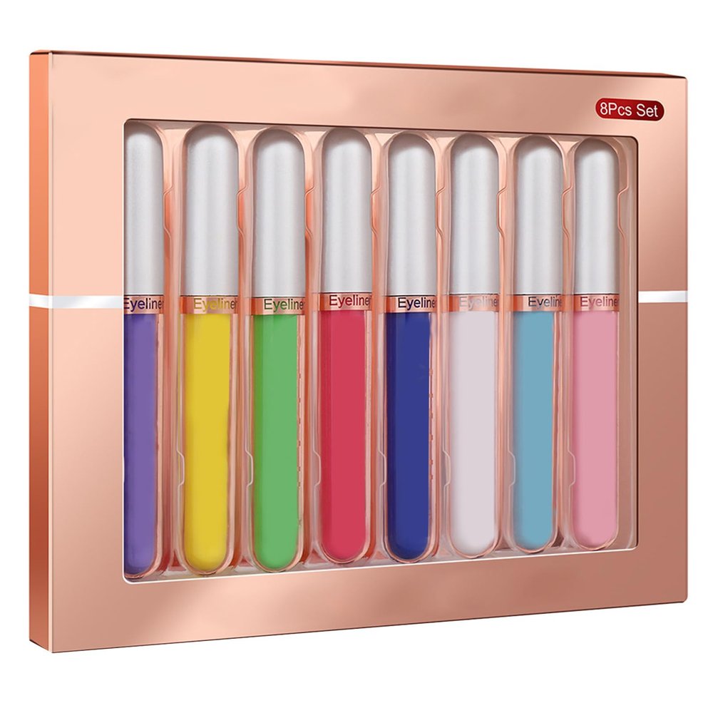 8-Color Liquid Eyeliner Set Waterproof Liquid Eyeliner Lasting Quick-Drying Liquid Eyeliner Colorful Liquid Eyeliner Set Liquid Eyeliner Eyeliner Set Eye Makeup Kit