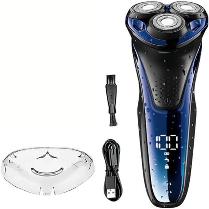 LEONYS Electric Shavers for Bald Men, 3D Floating Head Rotary Electric Shaver for Men Waterproof Beard Electric Razor Face Shaving Machine Rechargeable