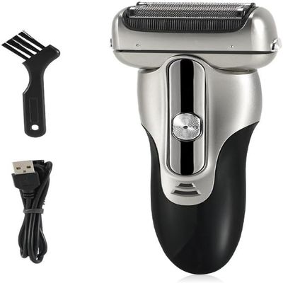 LEONYS Electric Shavers for Bald Men, Reciprocating Electric Shaver 3 Blade Shaving System USB Rechargeable Shaving Machine for Men (Color : Silver)