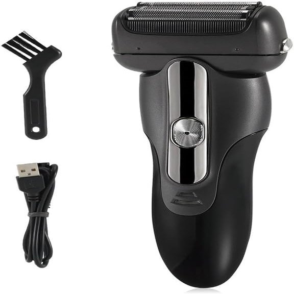 LEONYS Electric Shavers for Bald Men, Reciprocating Electric Shaver 3 Blade Shaving System USB Rechargeable Shaving Machine for Men (Color : Gray)